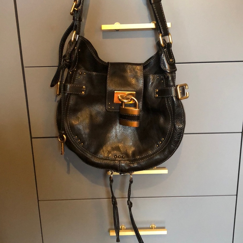 Chloe Paddington hobo bag with expandable bottom, lock & key.